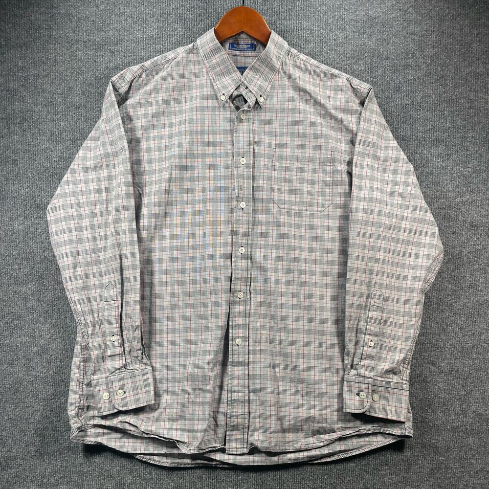 Pendleton Woolen Mills Metro Shirt Men's XL Black/Red Plaid Wrinkle Resistant